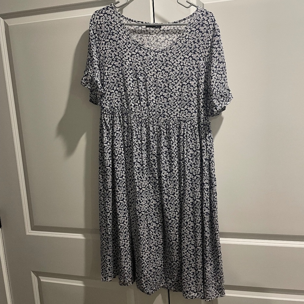 Navy blue floral dress